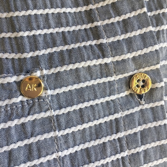 Grey White Cotton Sleeveless Blouse Front Tie - Picture 5 of 7